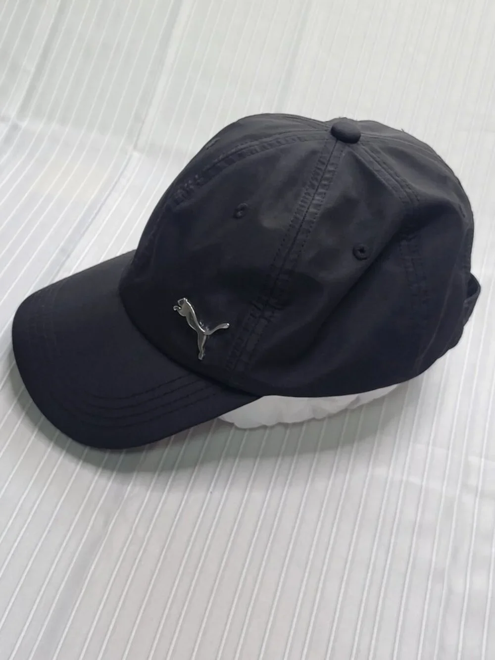 Puma black cap with silver logo